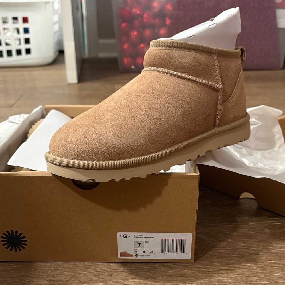 UGG classic ultra mini boots - SAND - Brand new with box - size 7